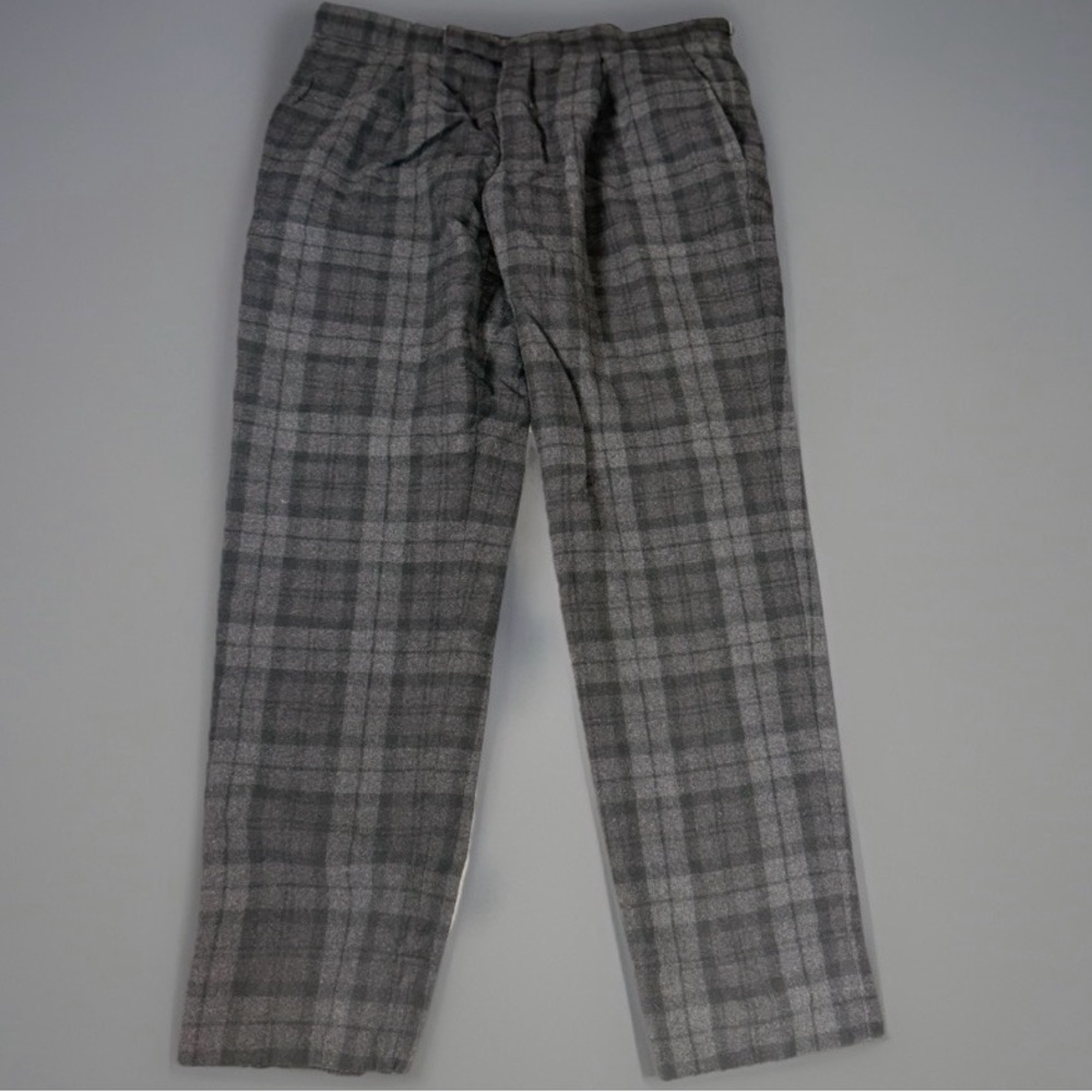 Brooks Brothers Milano Fit Wool Plaid Dress Pants – Men’s 35x29 – Gray/Black